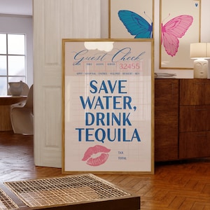 Wydruk na wózek barowy, plakat z tequilą, modna sztuka ścienna, wystrój wózka barowego w stylu retro, modny plakat kuchenny, plakat z napojami vintage, sztuka ścienna z koktajlami