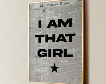 That Girl Newspaper Print, Y2K Aesthetic Poster (Digital Prints)