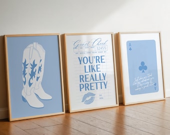 Coastal Cowgirl Gallery Wall Art, Set of 3 Prints (Digital Download)