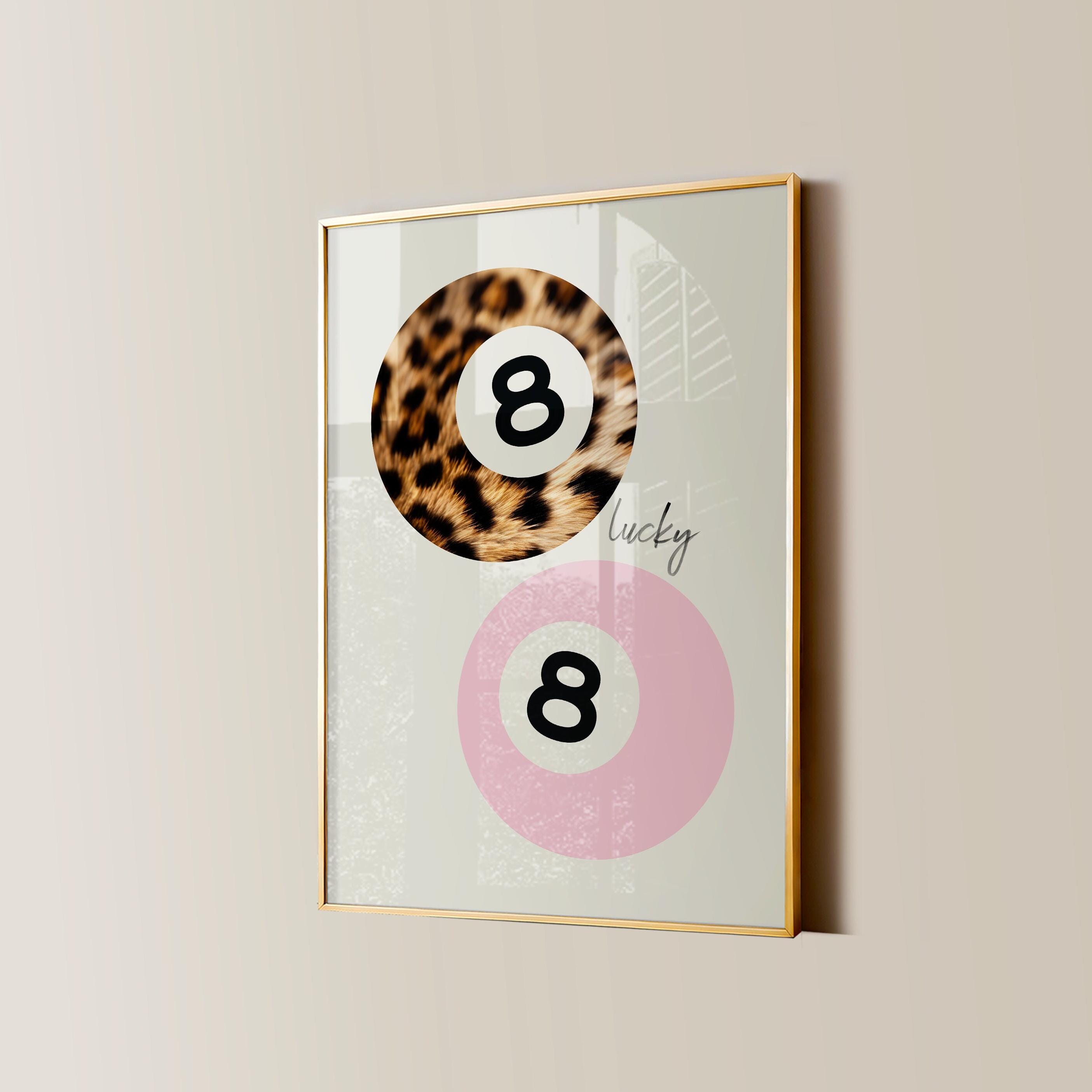 8 Ball Leopard Print, Retro Y2K Bedroom Wall Art (digital Download