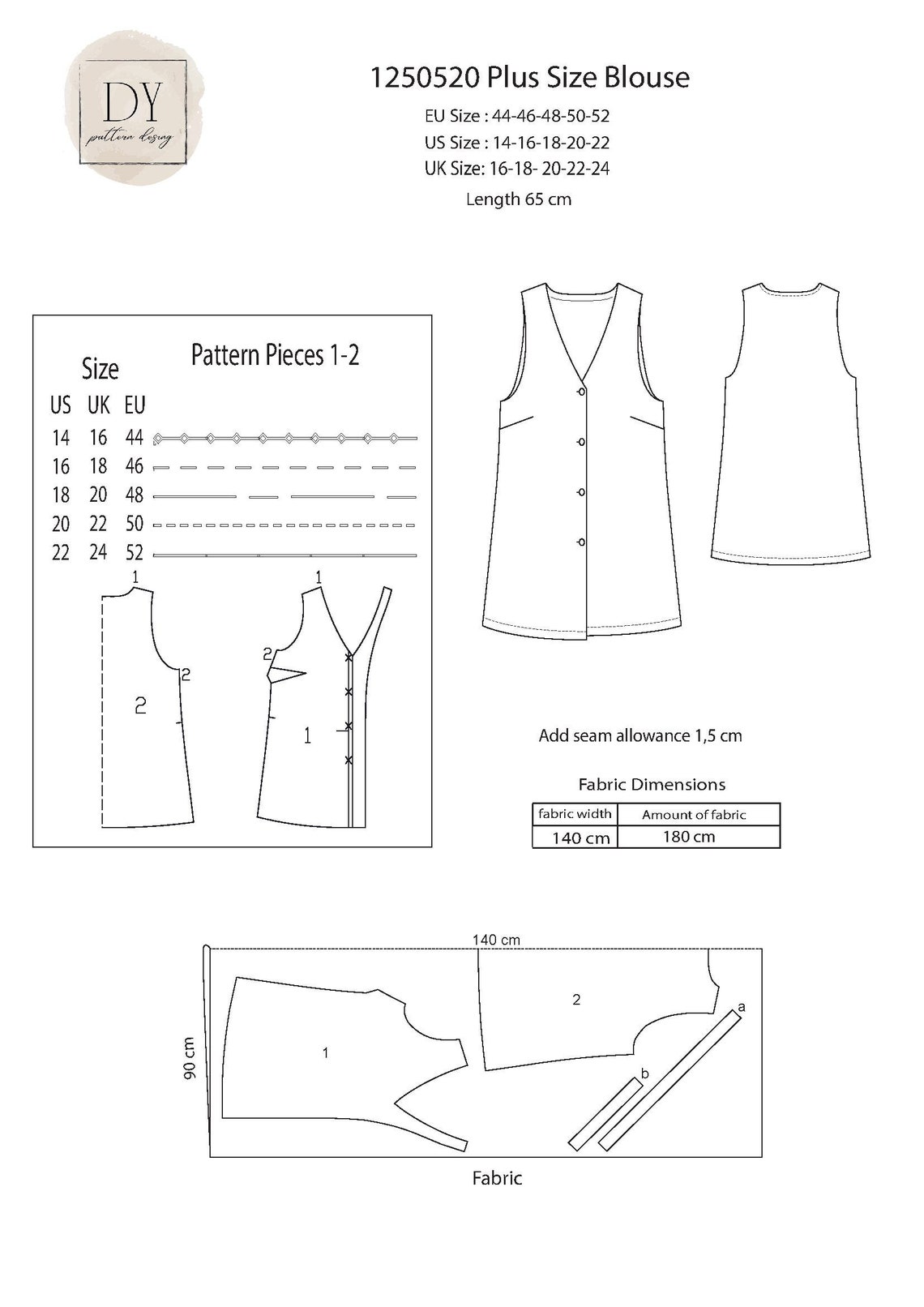 Womens Blouse Sewing Pattern Pdf Plus Size Shirt Pattern Women's