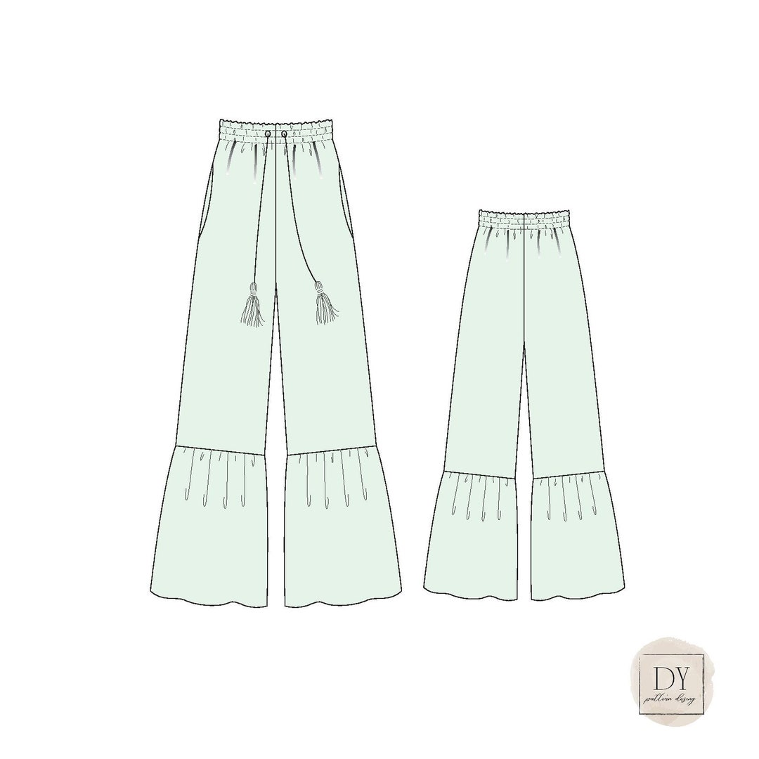 Woman Pants Sewing Pattern Pdf Download Print A4 Easy Sewing Trousers ...