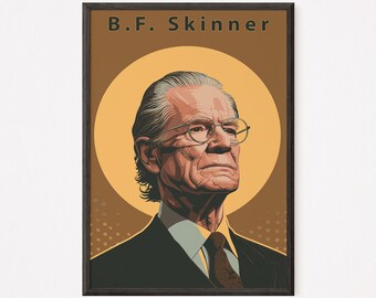 B.F Skinner Art Deco Portrait | American Psychology Icon | Art Deco Wall Art | Home Decor | Digital Download | Stem Poster | Office Decor