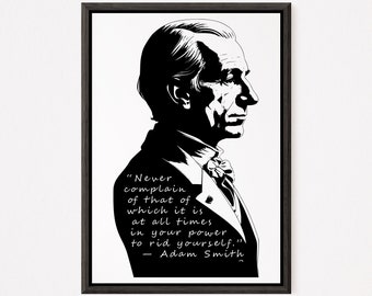 Adam Smith citat konsttryck | Silhuettporträtt (digital nedladdning)