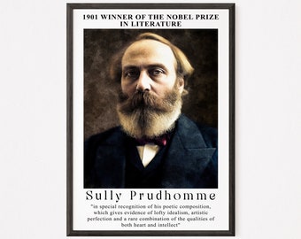 Sully Prudhomme: 1901 Nobel Prize in Literature Digital Poster - Home Decor - Wall Art - Book lovers Poster - Instant Download - gift for