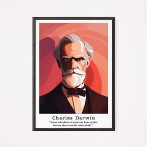 Discover the Value of Life - Charles Darwin Poster | Digital Download Wall Art | Educational Science Decor | Inspirational Quote