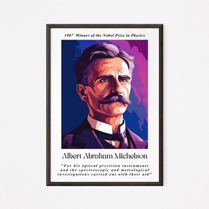 Albert Abraham Michelson: 1907 Nobel Physics - Digital Poster - Home Decor - Classroom Decor - Wall Art - STEM Poster - Instant Download