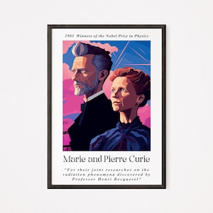 Pierre & Marie Curie: Nobel Physics - Radioactivity and Element Discoveries - Digital Poster for Home Decor and Classroom Decor - Wall Art