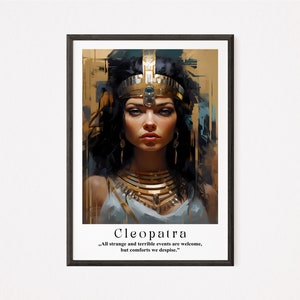 Egyptian Queen Cleopatra Digital Portrait Poster - Historical Art Print for History Enthusiasts and Art Lovers - Instant Download
