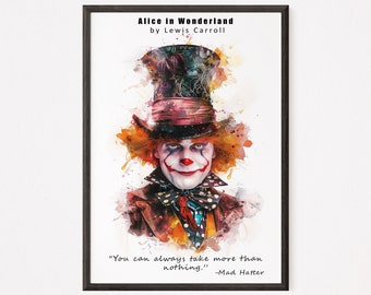 Mad Hatter Quote Wall Art | Motivational Print | Alice in Wonderland | Digital Poster | Home Decor | Instant Download | For Kids | Quotes