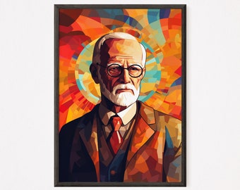 Art Deco Sigmund Freud Portrait – Psychology Poster (Digital Download)