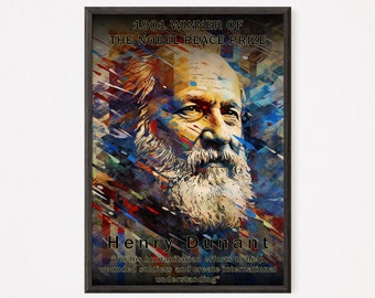 Henry Dunant: 1901 Nobel Peace Prize Digital Poster - Home Decor - Wall Art - STEM Poster - Instant Download - Gift for lawyer