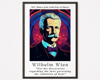 Wilhelm Wien: 1911 Nobel Physics Print - Digital Poster - Home Decor - Classroom Decor - Wall Art - STEM Poster - Instant Download - Physics