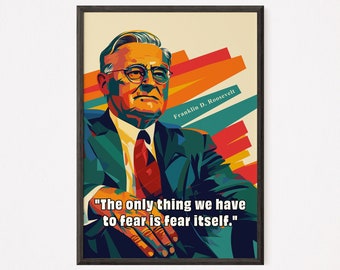 Franklin D. Roosevelt - Geschichte Ikonen - Empowering Poster, Klassenzimmer Kunst, Wandkunst, Sofort Download, Digitaldruck, Home Decor,