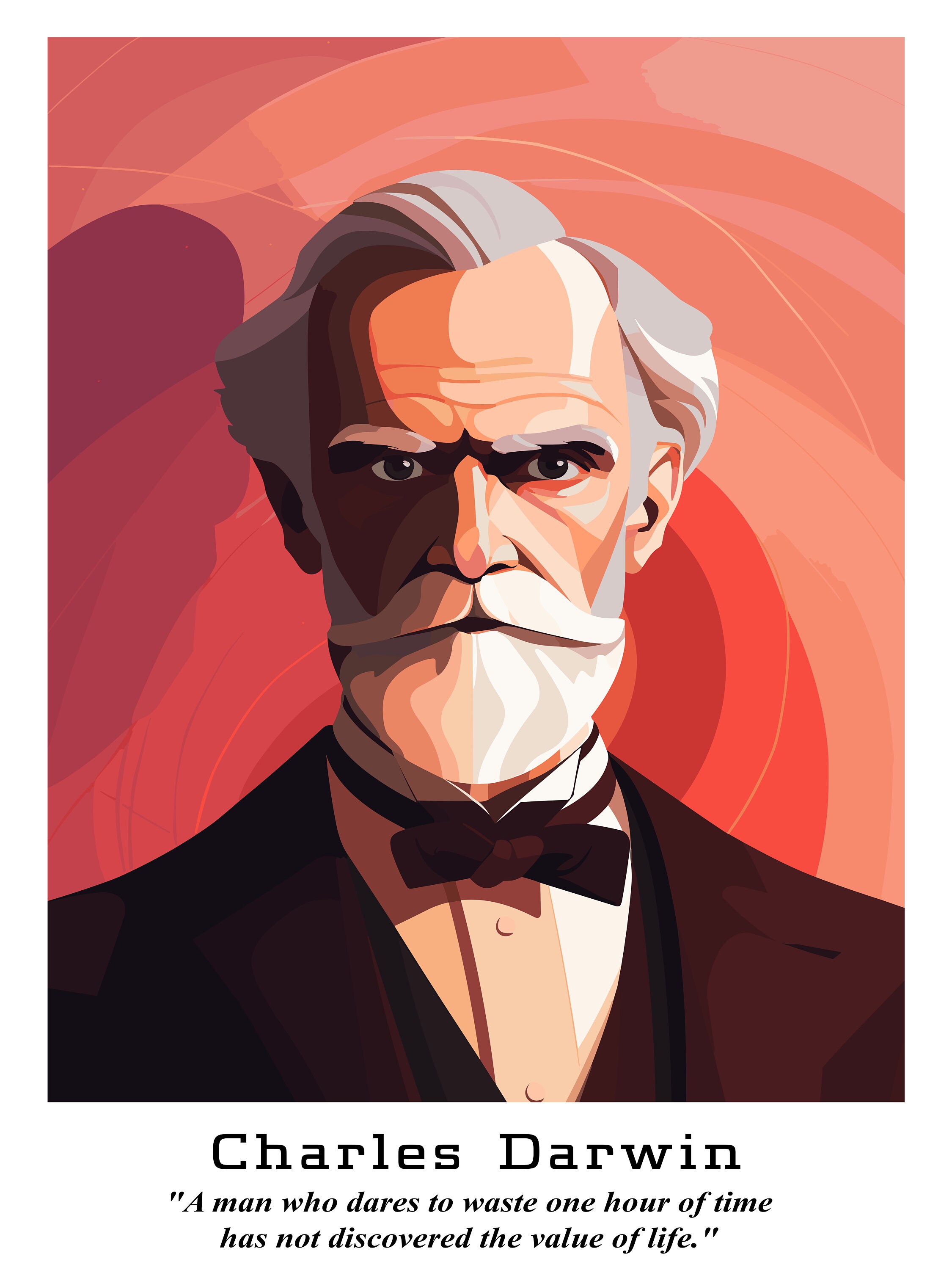 Charles Darwin Portrait Print – Inspirational Science Quote (digital ...