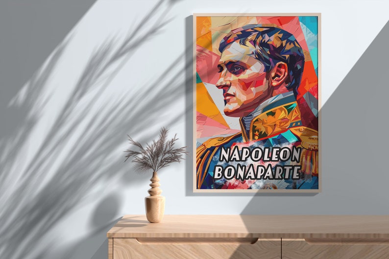 Napoleon Bonaparte Art Deco Portrait | Iconic Ruler | Wall Art | Home ...