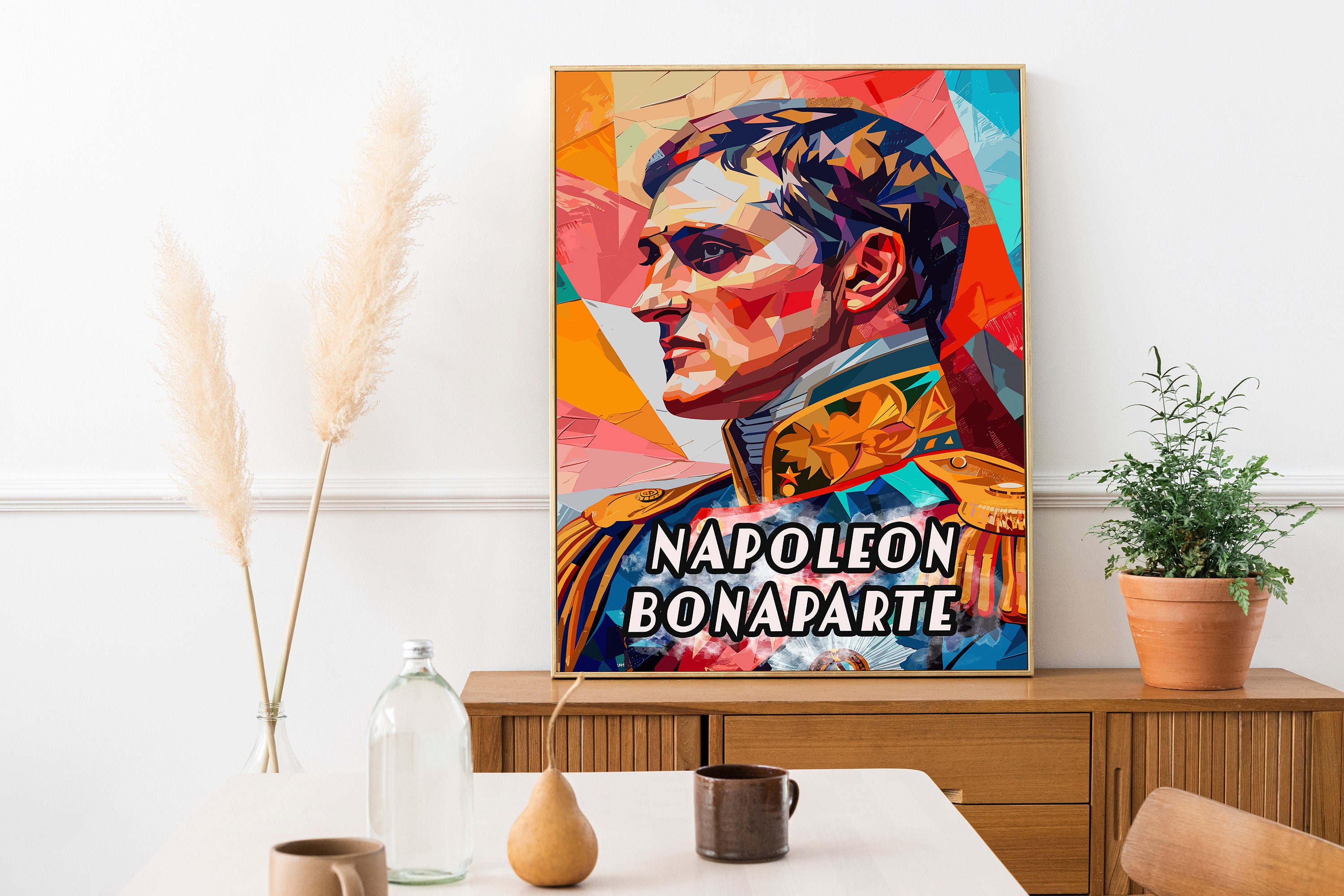 Napoleon Bonaparte Art Deco Portrait | Iconic Ruler | Wall Art | Home ...
