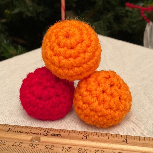 Kid Size Juggling Balls: Handmade Crochet (Red, Orange or Mixed) Weighted