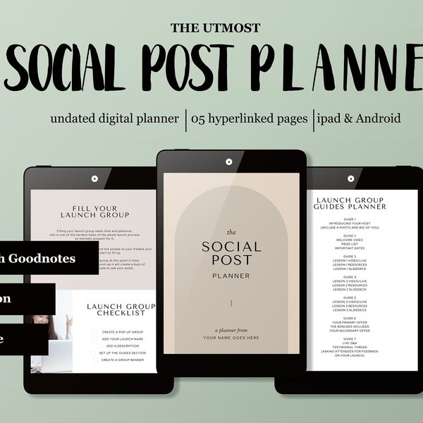 Social Media Planner | Instagram Content Planner | Social Media Planner Printable | Social Media Content Planner