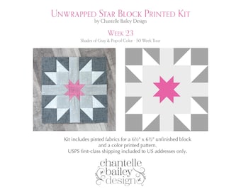 Unwrapped Star Block Solid or Printed Fabric Kit by Chantelle Bailey Design