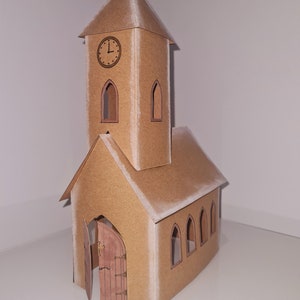 Haga su propia Iglesia de Papel - Iglesia de Tarjetas - Iglesia en Miniatura haga su propia Iglesia de Tarjetas Kraft. Construye tu propio. Regalo de bautizo de boda.