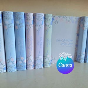 Printable Ditsy Floral Digital Download Decorative paperback Book Dust Jacket set. Printable. 6 Colours