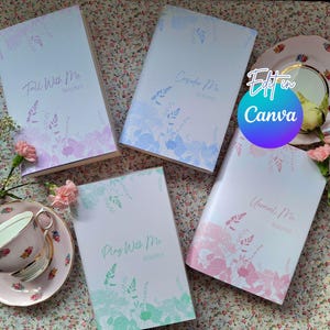 Printable Cream Floral Spray Decorative paperback Dust Jackets. Digital and editable. 11 Colours.