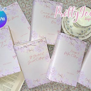 Customizable Cherry Blossom Digital Download Decorative Book Dust Jacket. Printable. 1 Colour.