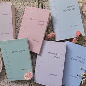 Customised Simple Elegant Flower Decorative paperback Book Dust Jacket set. Printed and Posted. Choose Your Colours.