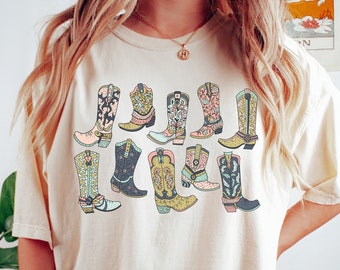 Cowboy Boots Graphic Tee: Western Country Concert Shirt