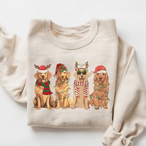 Golden Retriever Christmas Sweatshirt, Dog Lover Holiday Tee