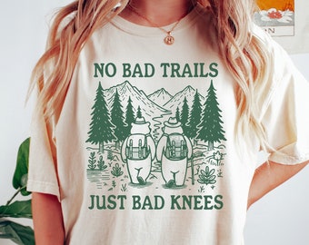 Funny Hiking Shirt: No Bad Trails, Retro Camping Tee