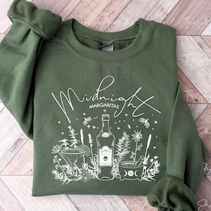 Midnight Margaritas Sweatshirt, Tequila Shirt, Witchy Graphic Tee, Practical Magic Sweatshirt, Spooky Season, Drinking Shirt, Halloween Gift