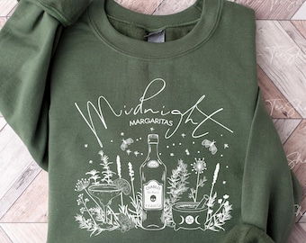 Midnight Margaritas Sweatshirt, Witchy Tequila Shirt, Halloween Gift