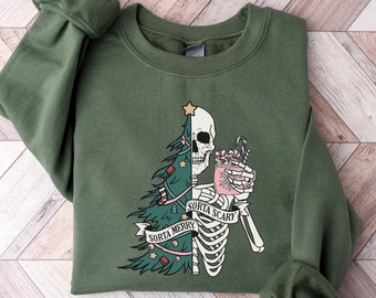 Sorta Scary Sorta Merry Christmas Skeleton Sweatshirt