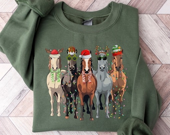 Horse Christmas Sweatshirt, Western Christmas Horse Shirt, Womens Christmas Sweater, Funny Christmas Shirt, Horse Lover Gift,Holiday Sweater