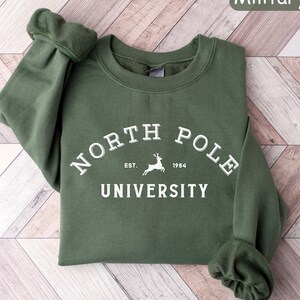 North Pole Sweatshirt, Christmas Crewneck Sweater, Womens Christmas Shirts, Christmas Gifts, Santa Sweatshirt, New Year Shirts, Xmas Tshirt