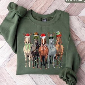 Horse Christmas Sweatshirt, Western Christmas Horse Shirt, Womens Christmas Sweater, Funny Christmas Shirt, Horse Lover Gift,Holiday Sweater