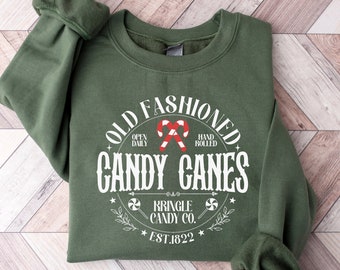 Candy Cane Shirt, North Pole Sweater, Retro Christmas Sweatshirt, Candy Canes Sweatshirt, Christmas Sweater, Christmas Candy Shirt, Xmas Tee