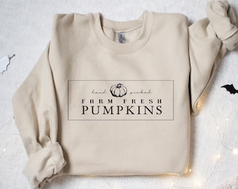 Farm Fresh Pumpkins Sweatshirt, Floral Fall Crewneck