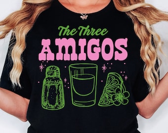 The Three Amigos Shirt, Funny Drinking Shirt, Fiesta Shirt, Cinco De Mayo Shirt, Lime Salt Tequila, Margarita Drinking Shirt, Mexican Party