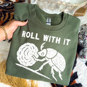 Funny Dung Beetle Sweatshirt, Entomology Insect Lover Crewneck