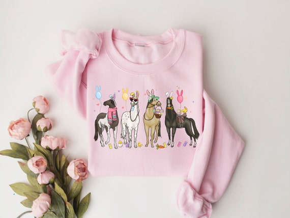 Horse Easter Sweatshirt, Funny Easter Shirt, Kids Easter Shirt, Farm Easter Shirt, Happy Easter Shirt, Horse Lover Shirt, Easter Bunnies Tee
