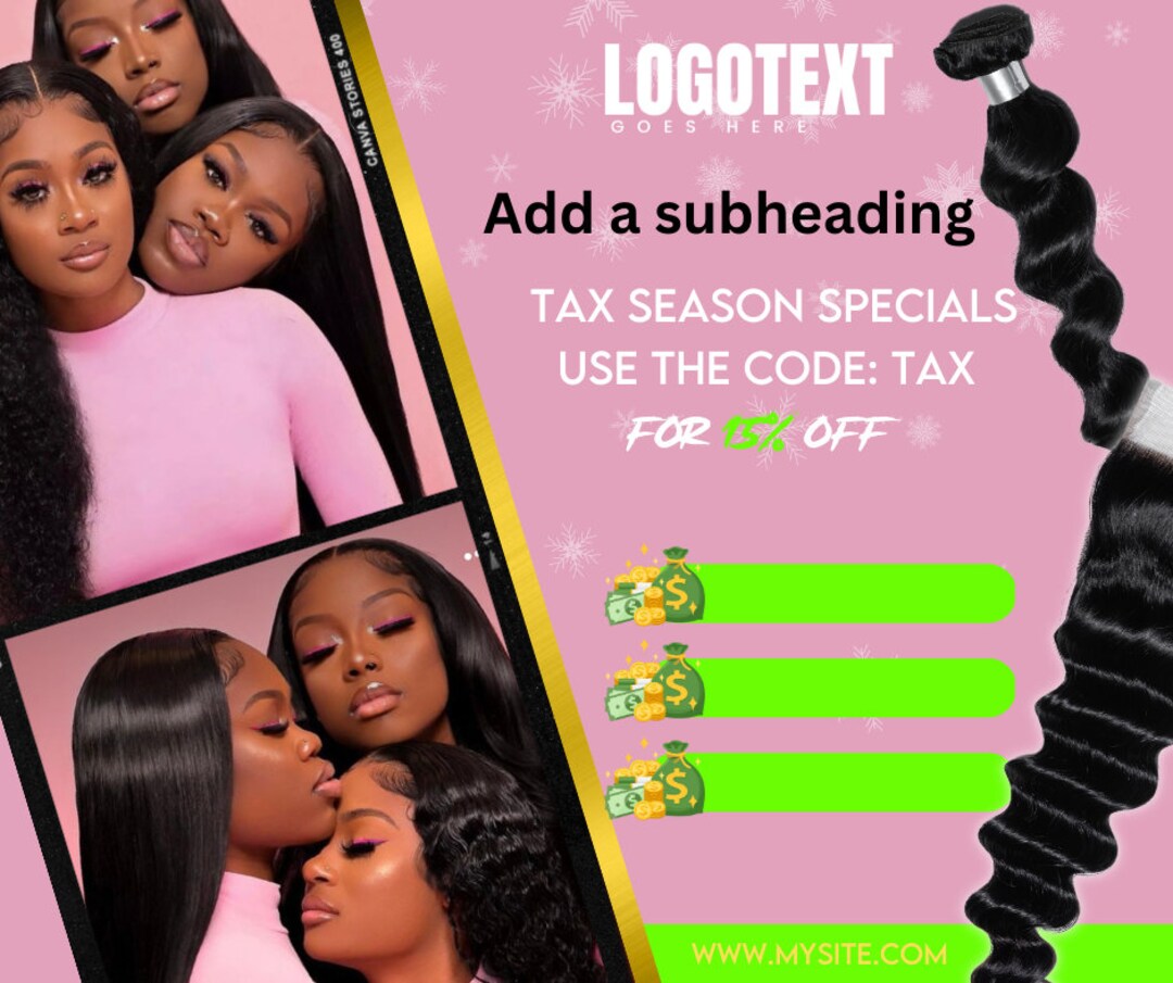 Website Templates for Wigs, Bundles, Make Up, and Flyers. - Etsy