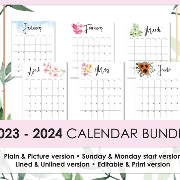 Portrait Calendar Etsy