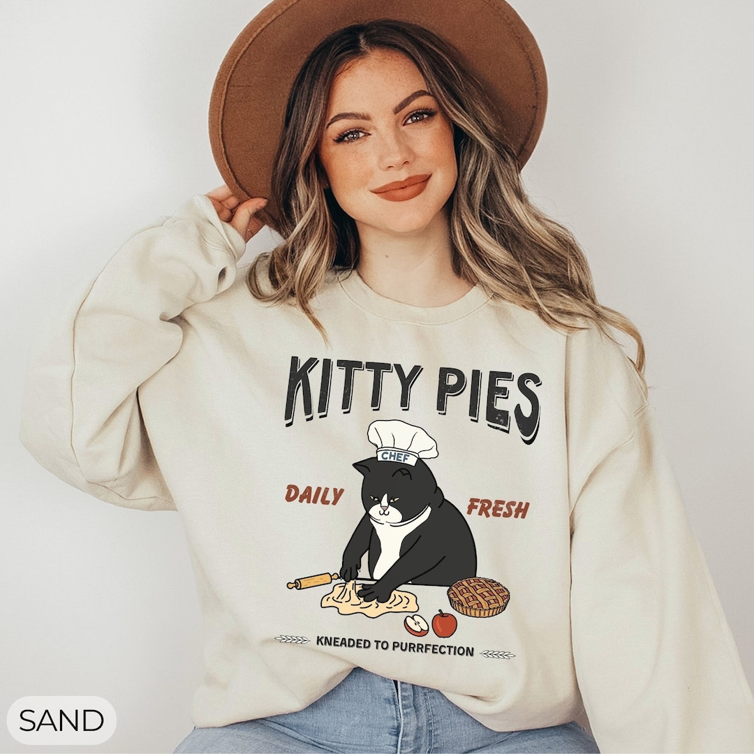 Kitty Pies Tuxedo Cat Sweater, Funny Cat Shirt, Cat Sweatshirt, Pet