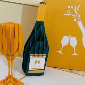 Champagne Cheers 3D popup card -Let's celebrate the special moment