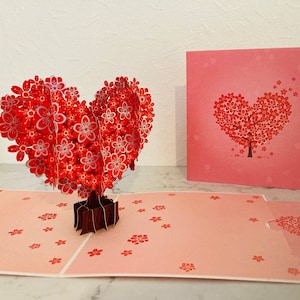 Blosssom heart shape tree 3D Popup Card