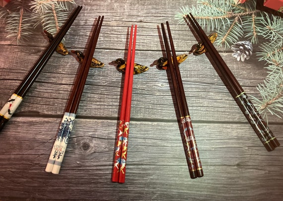 Chinese elegant wood chopsticks sets Valentine's present