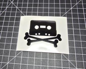 Cassette & Bones (Pirate Bay) Vinyl Decal Sticker
